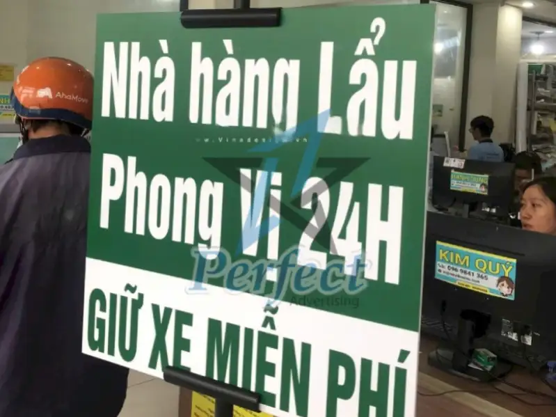 Hướng dẫn cách đặt bảng thông báo formex tại Perfect