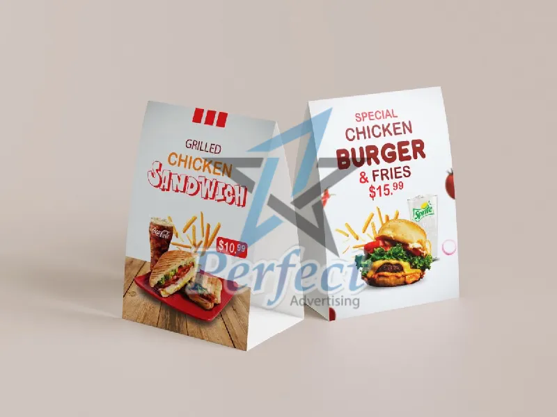 Mẫu tent card cho lĩnh vuwjac nhà hàng