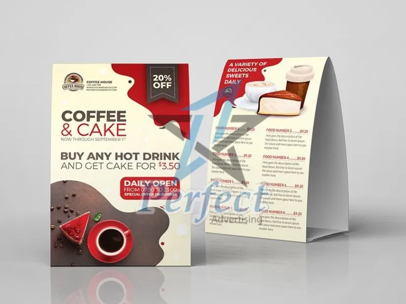 Mẫu tent card phổ biến