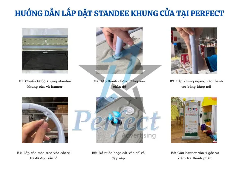 Hướng dẫn lắp đặt standee khung cửa
