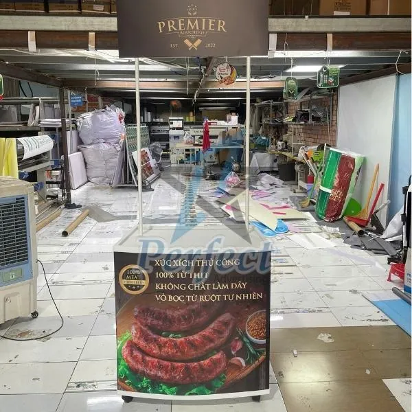 Booth sampling quảng bá thực phẩm hỗ trợ trải nghiệm dùng thử