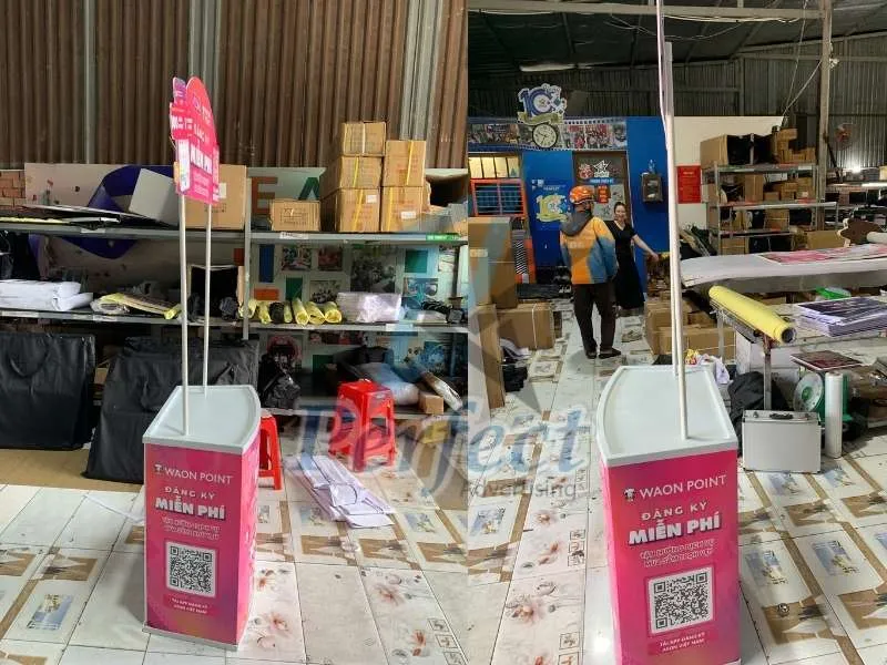 Booth Nhựa Sampling Đăng Kí Dịch Vụ Siêu Thị AEON Mall