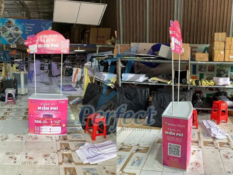 Booth Nhựa Sampling Đăng Kí Dịch Vụ Siêu Thị AEON Mall