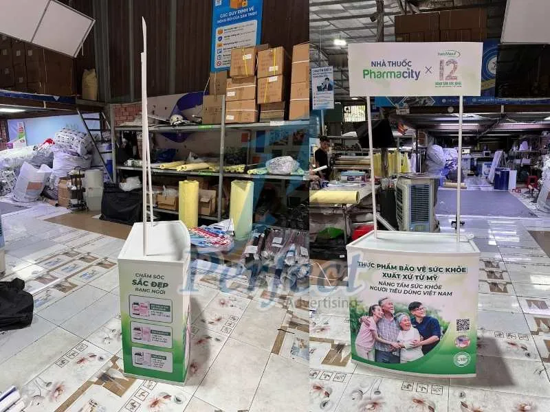Booth Nhựa Sampling Nguyên Liệu Pha Chế Thương Hiệu DP Food