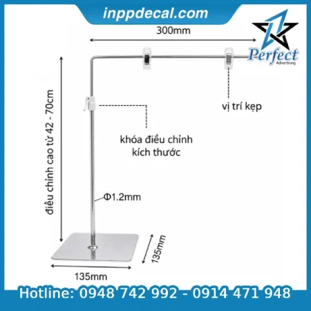 Chân đế sắt treo bảng giá